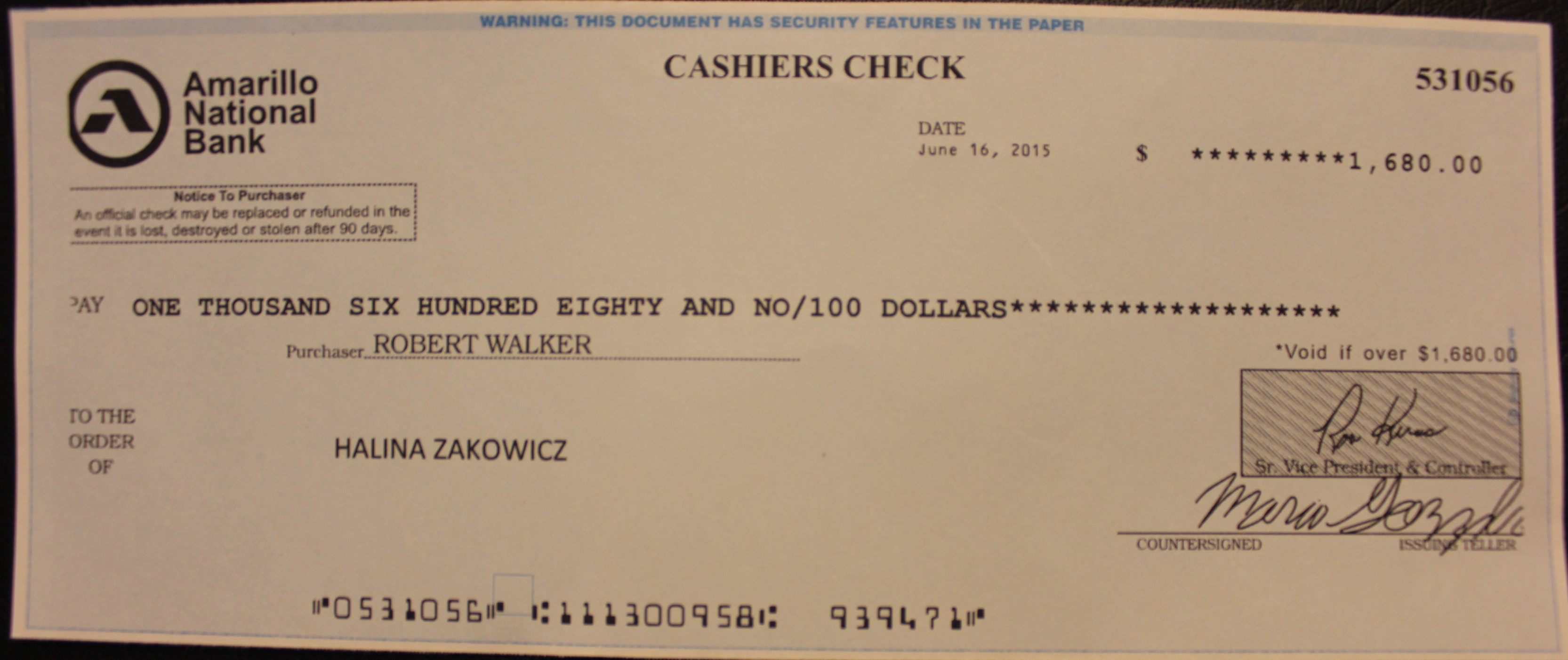 How do you cash a cashier's check?