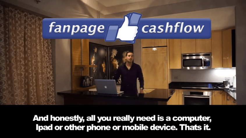 Fanpage cashflow just a computer