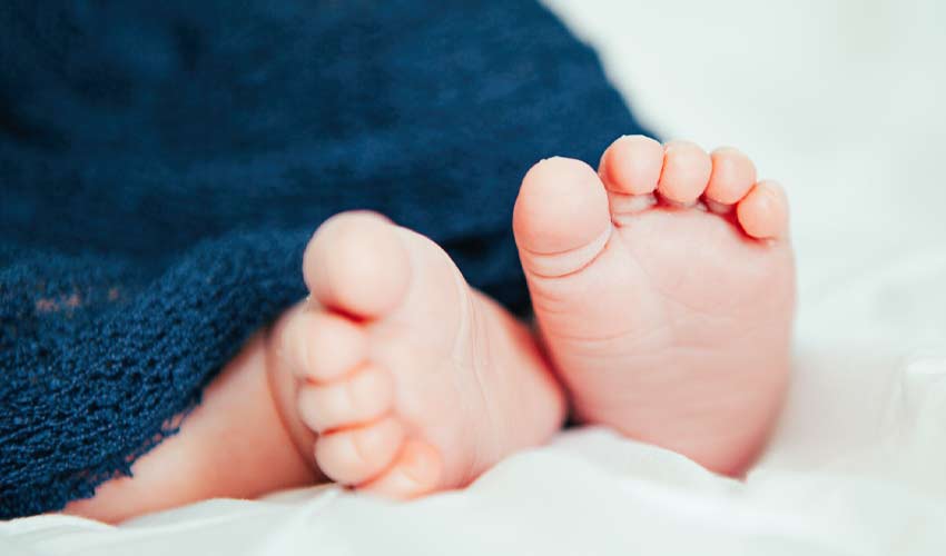 Newborn baby toes