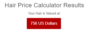 Hair price calculator results