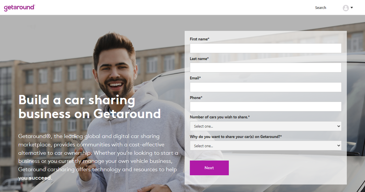 Getaround Homepage